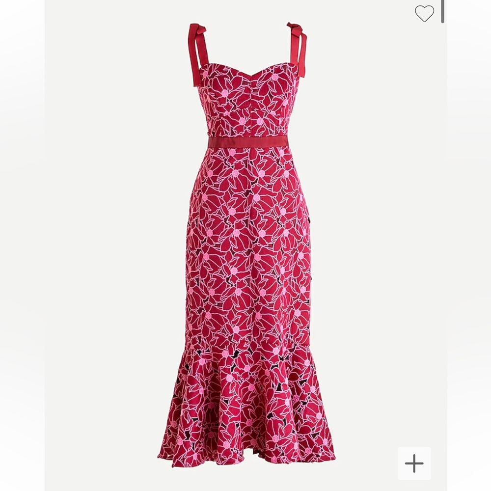 NWT JCREW Eyelet midi dress with flounce hem